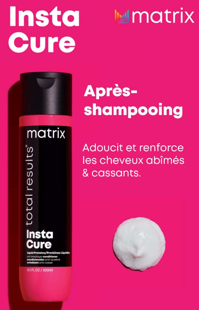 L'après-shampoing Insta Cure de Matrix, pour adoucir et renforcer les cheveux.